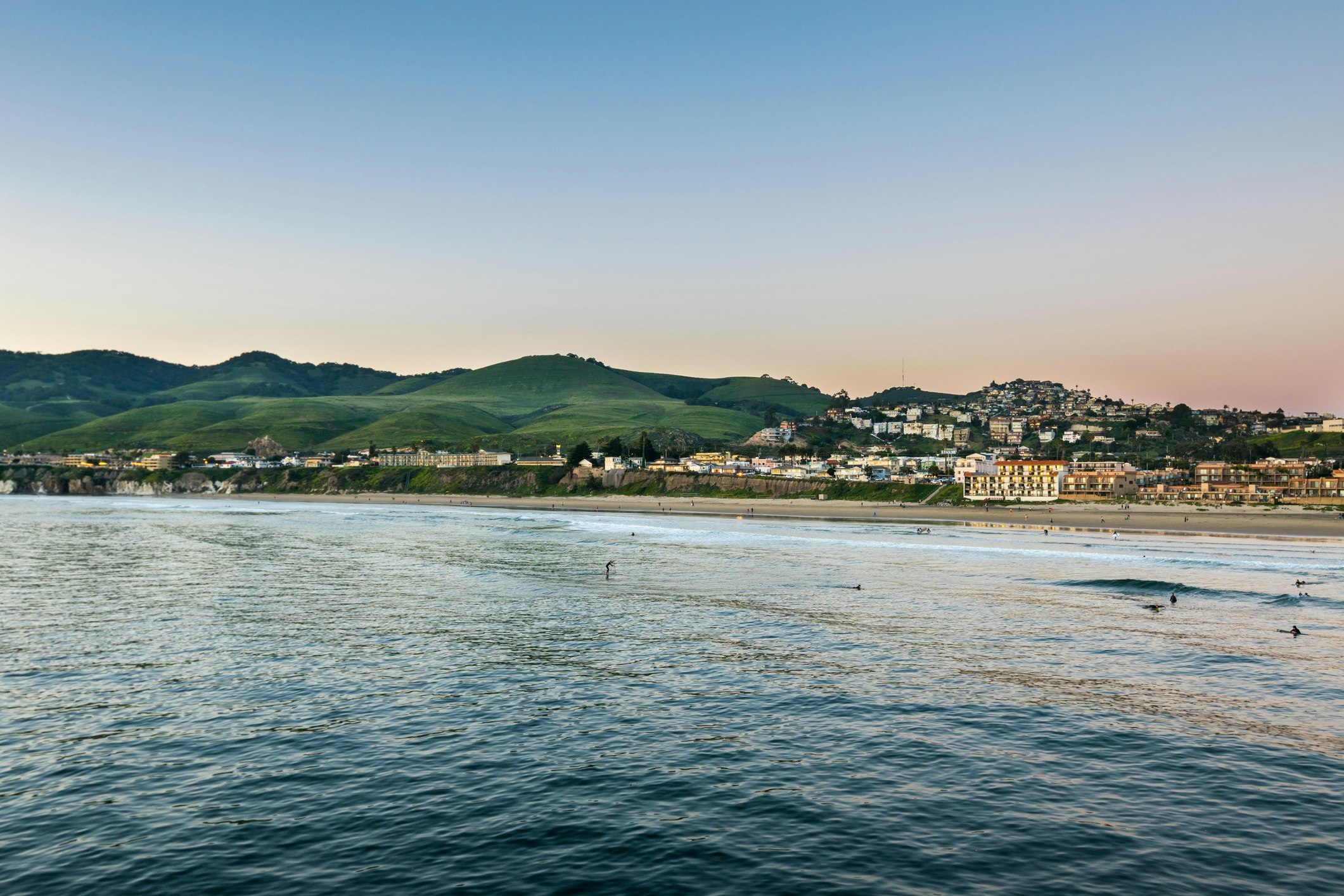 Sun setting over Pismo Beach