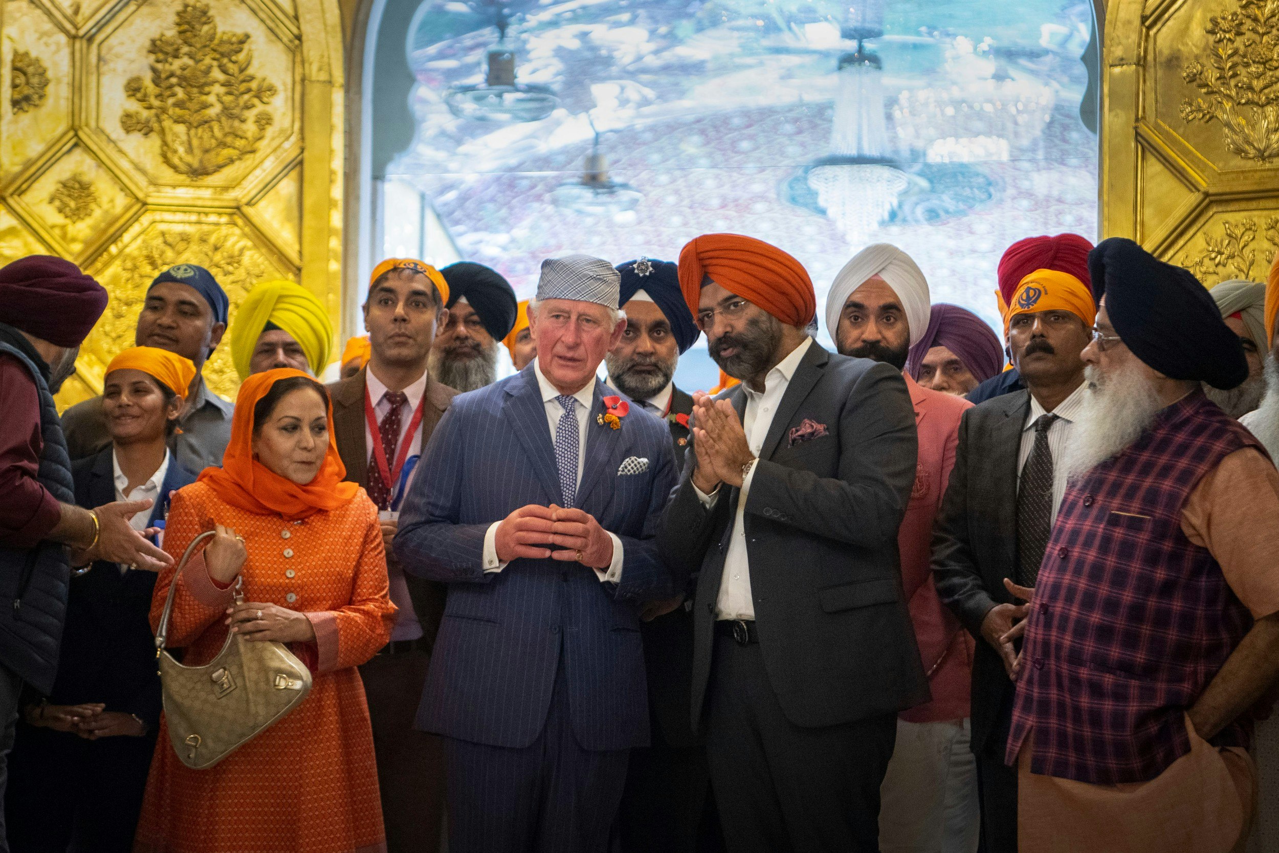 Prince Charles visits the Bangla Sahib Gurdwara Sikh Temple, New Delhi, India 