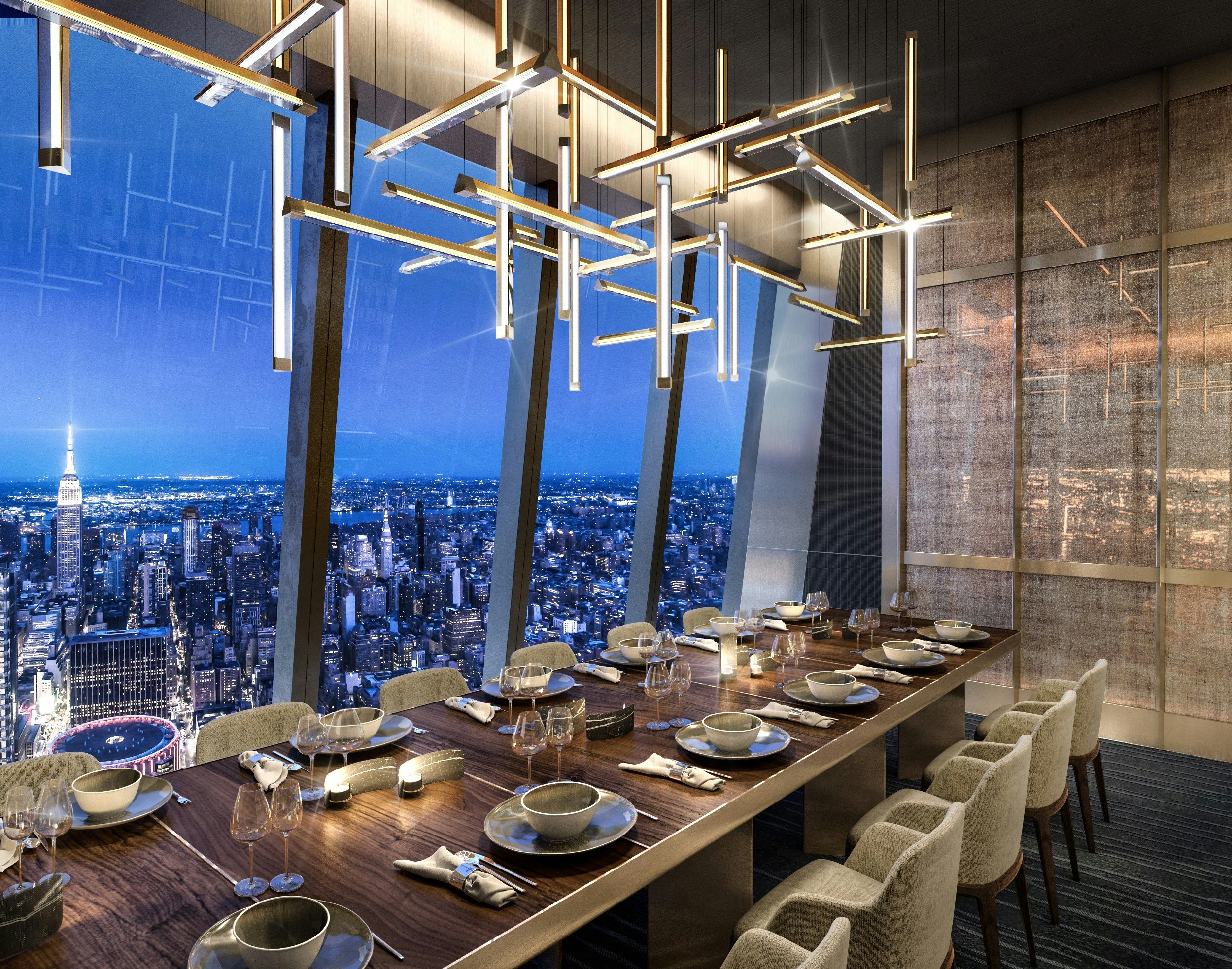 The private dining room at Peak restaurant in New York