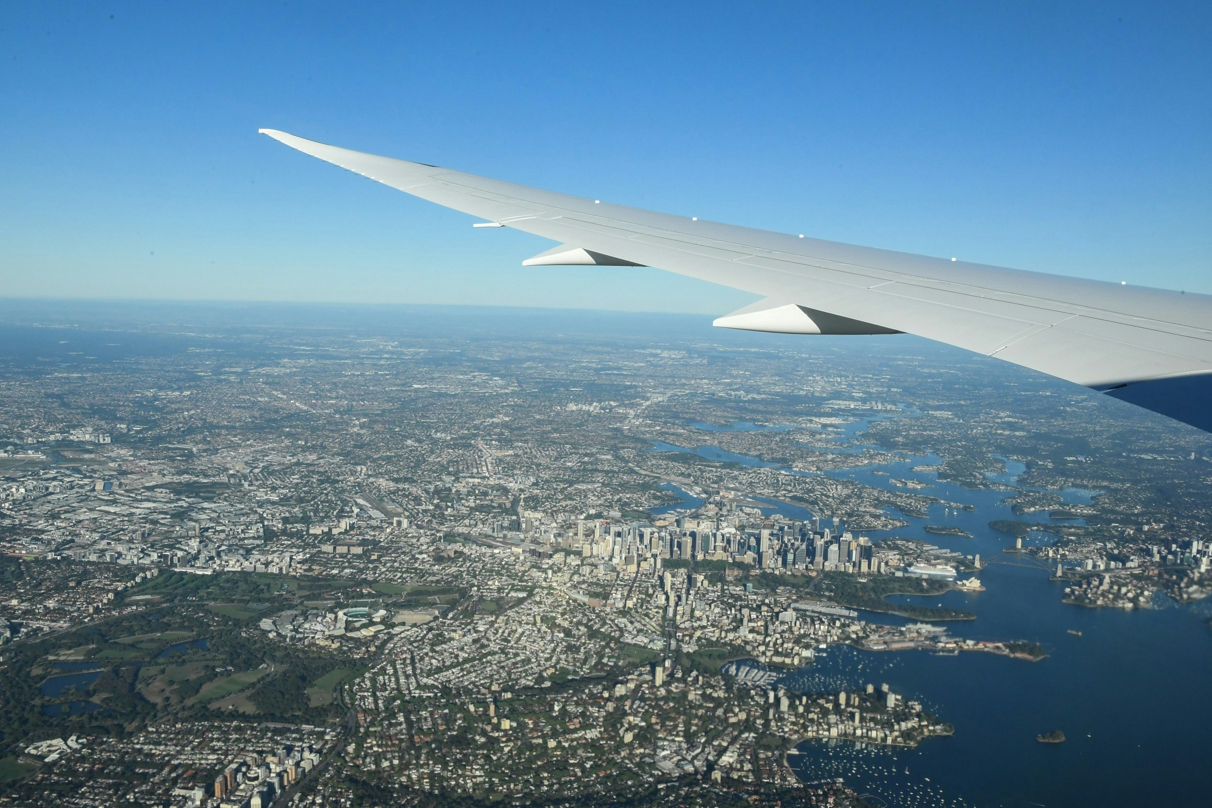 The view from the window of the non-stop Qantas flight from New York to Sydney