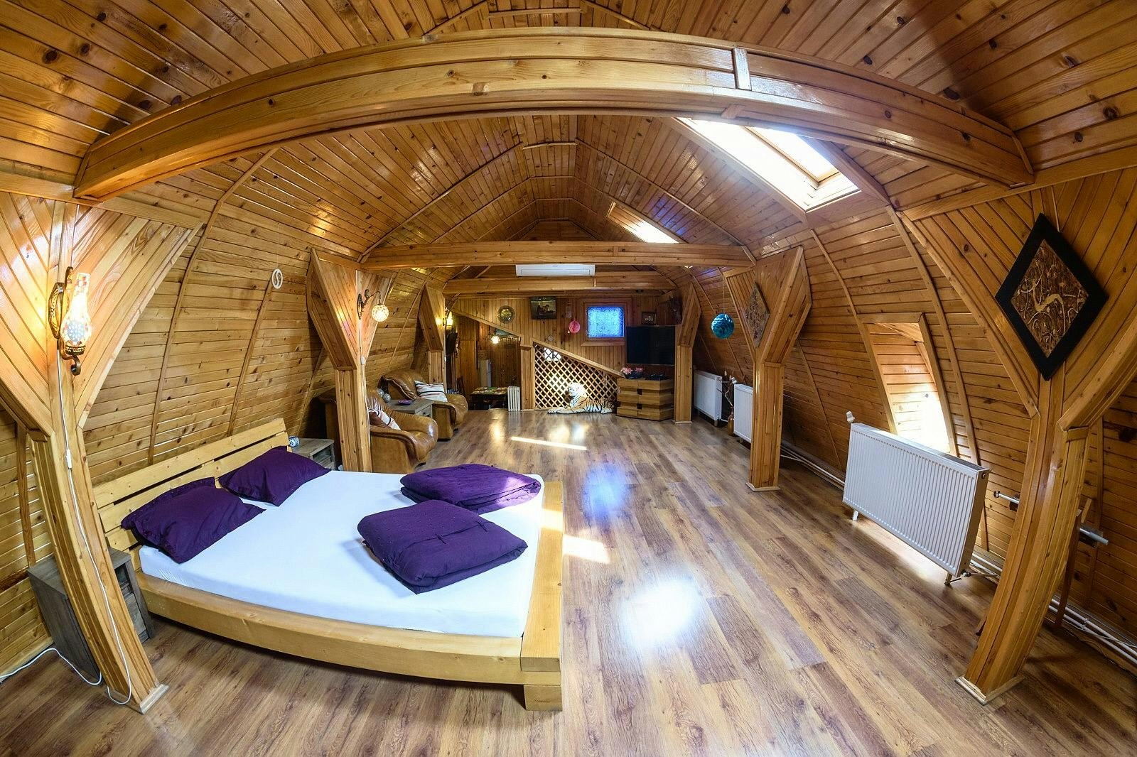 A wooden attic room in Romania