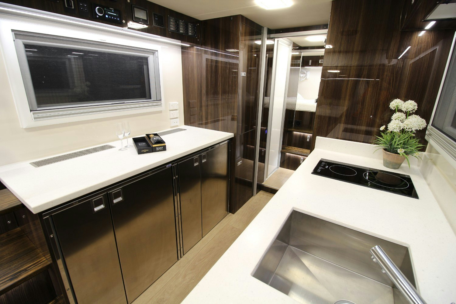 The kitchen ares of the SLRV 8x8 Expedition Vehicle