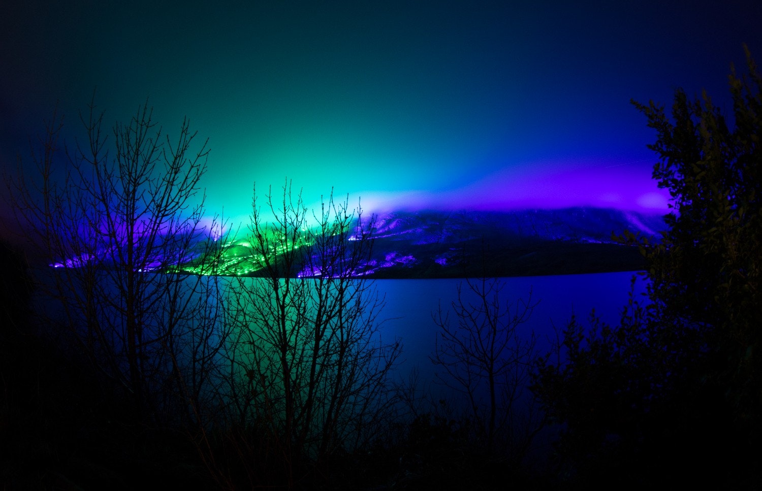 The Savage Beauty light installation in the Connemara Hills