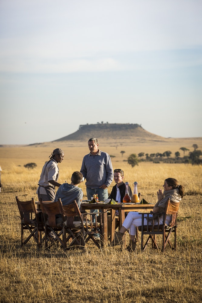 Guests dining at Sayari Camp