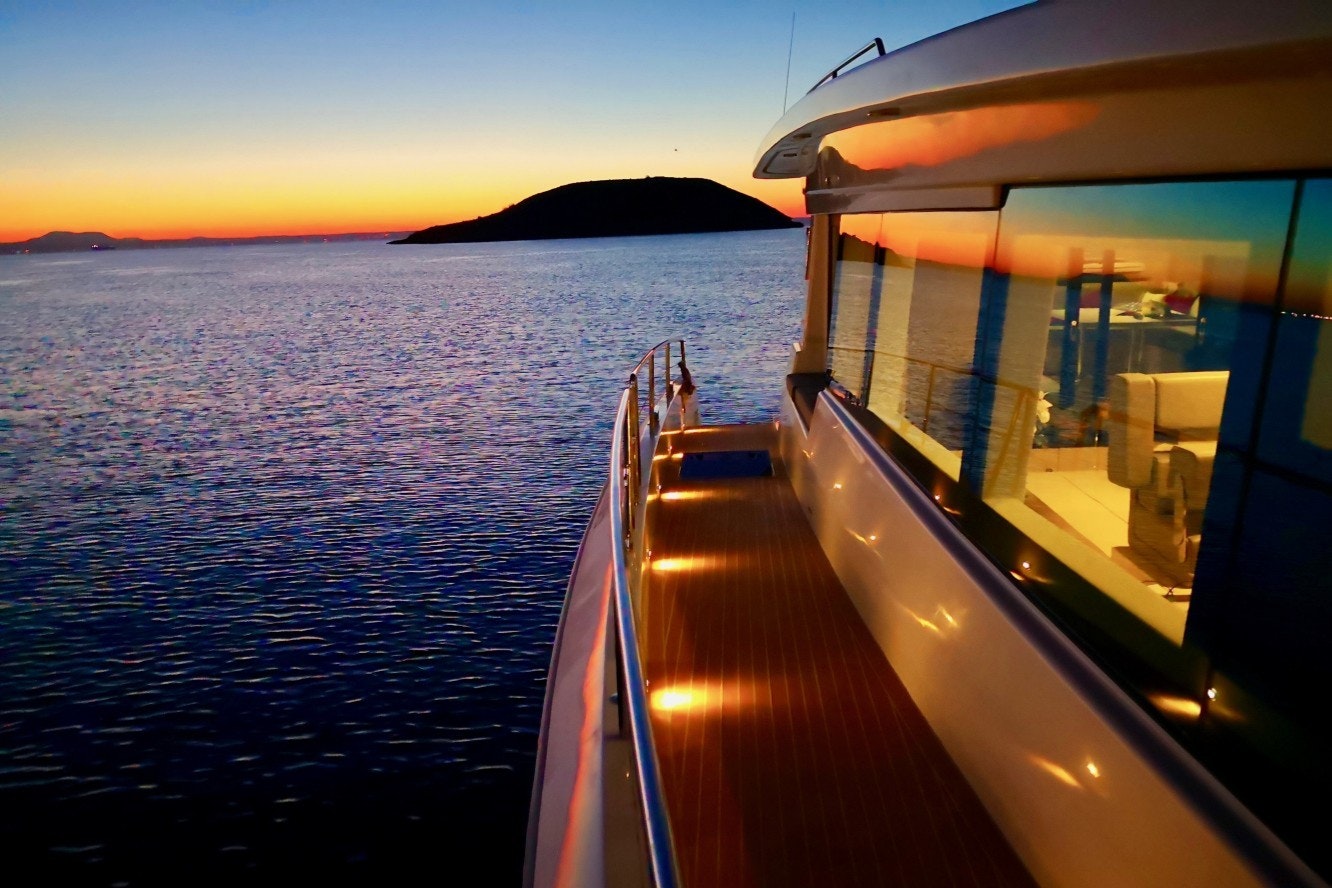 A Silent Yacht at night