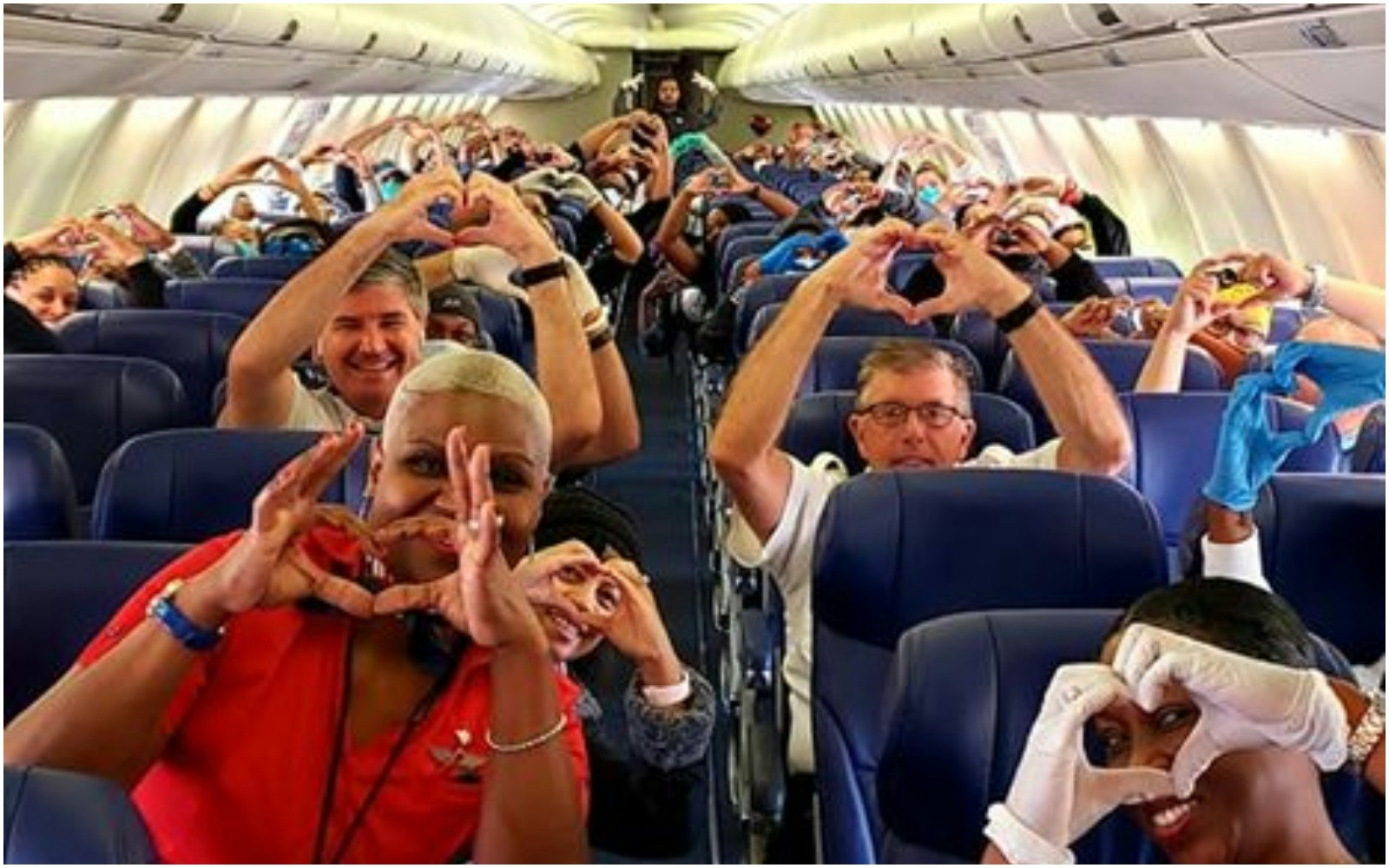 Medical workers on board a Southwest Airlines flight bound for NYC