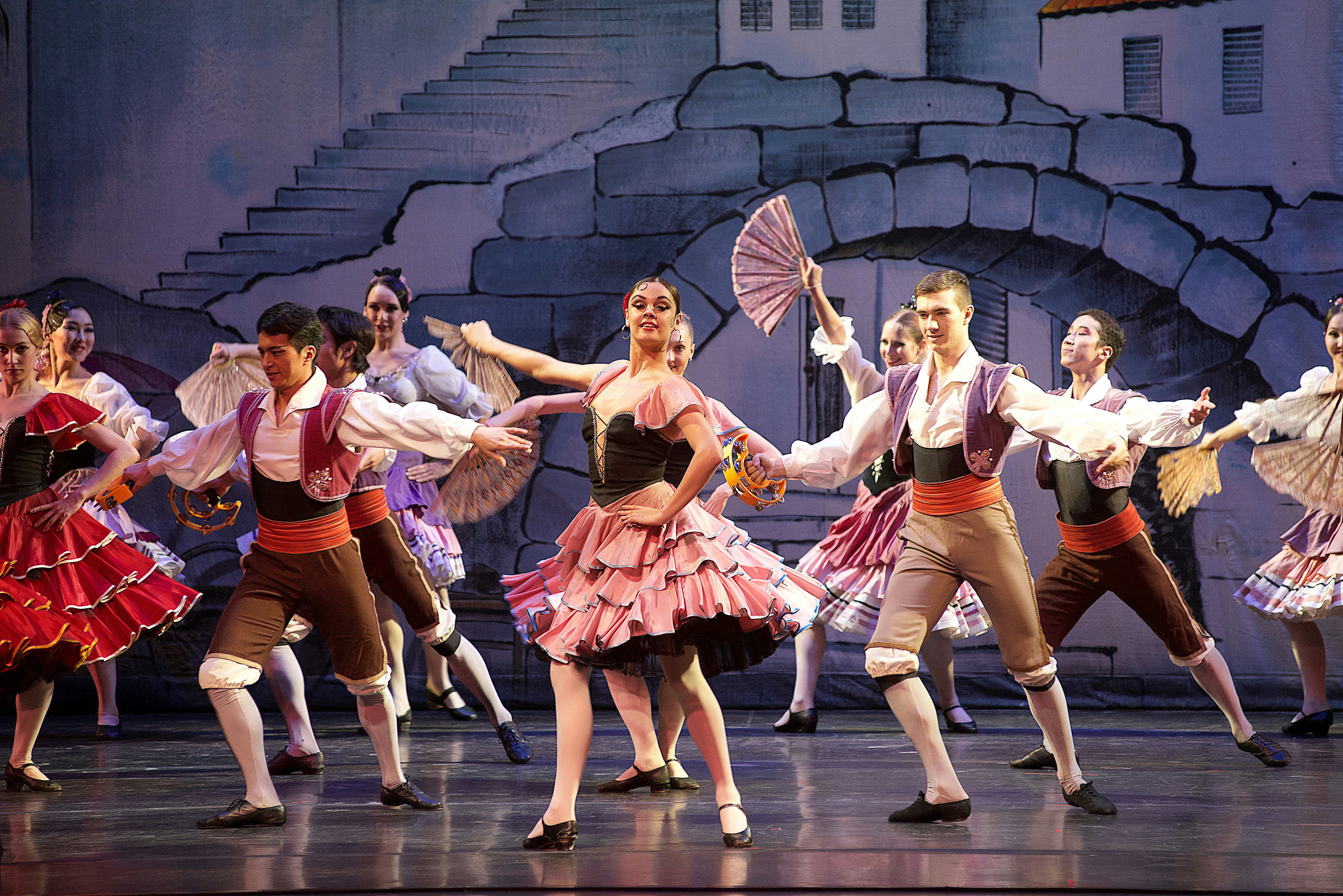 The St Petersburg Ballet troupe performs onstage 