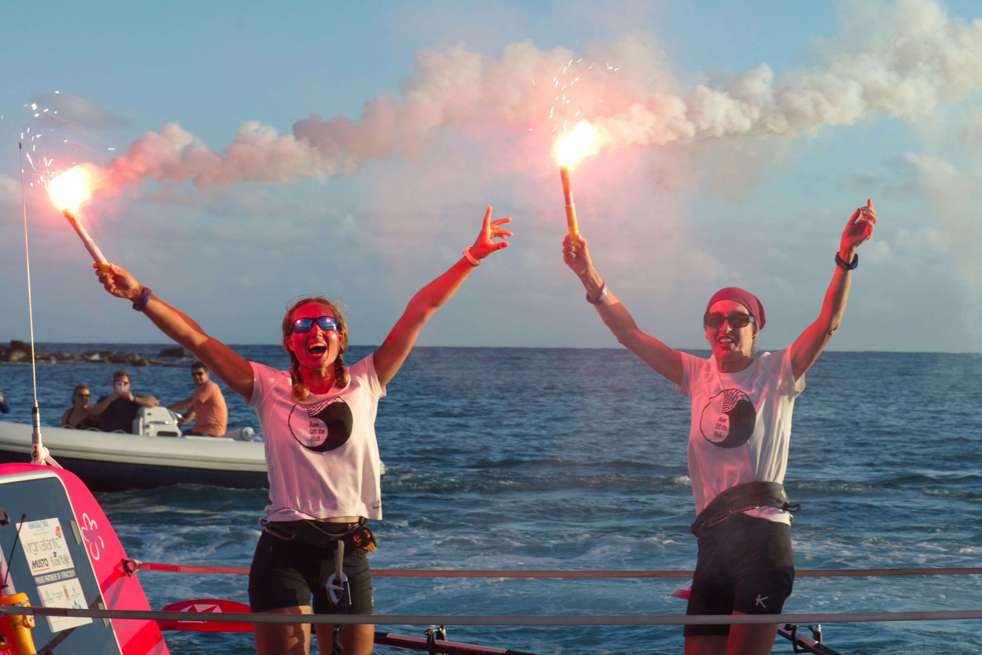 Sara Brewer and Ann Prestidge finish crossing