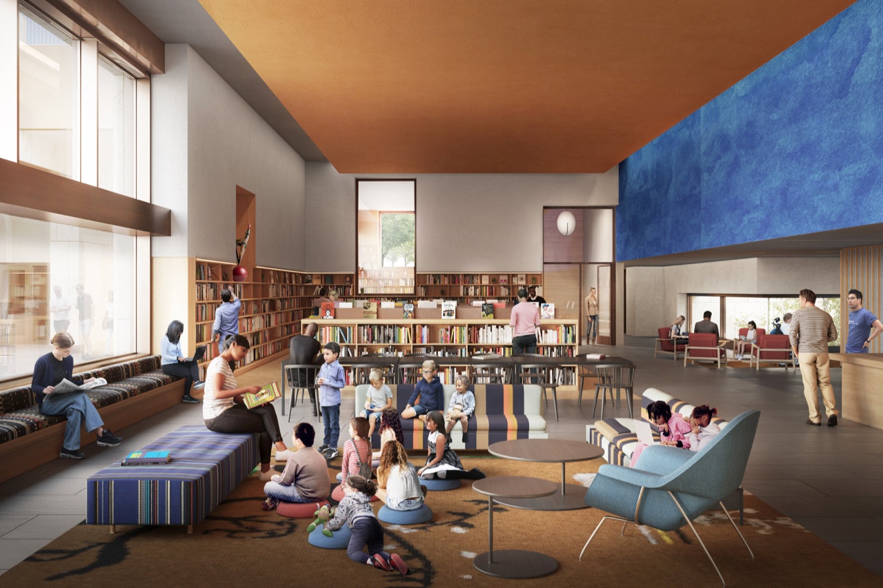 A rendering of the new branch of the Chicago Public Library at the Obama Presidential Center.