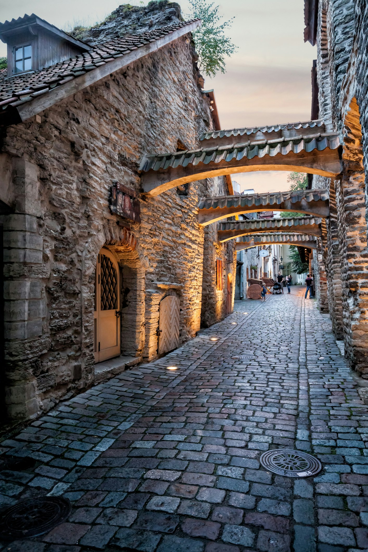 The cobbled streets of St Catherine's Passage in Tallinn