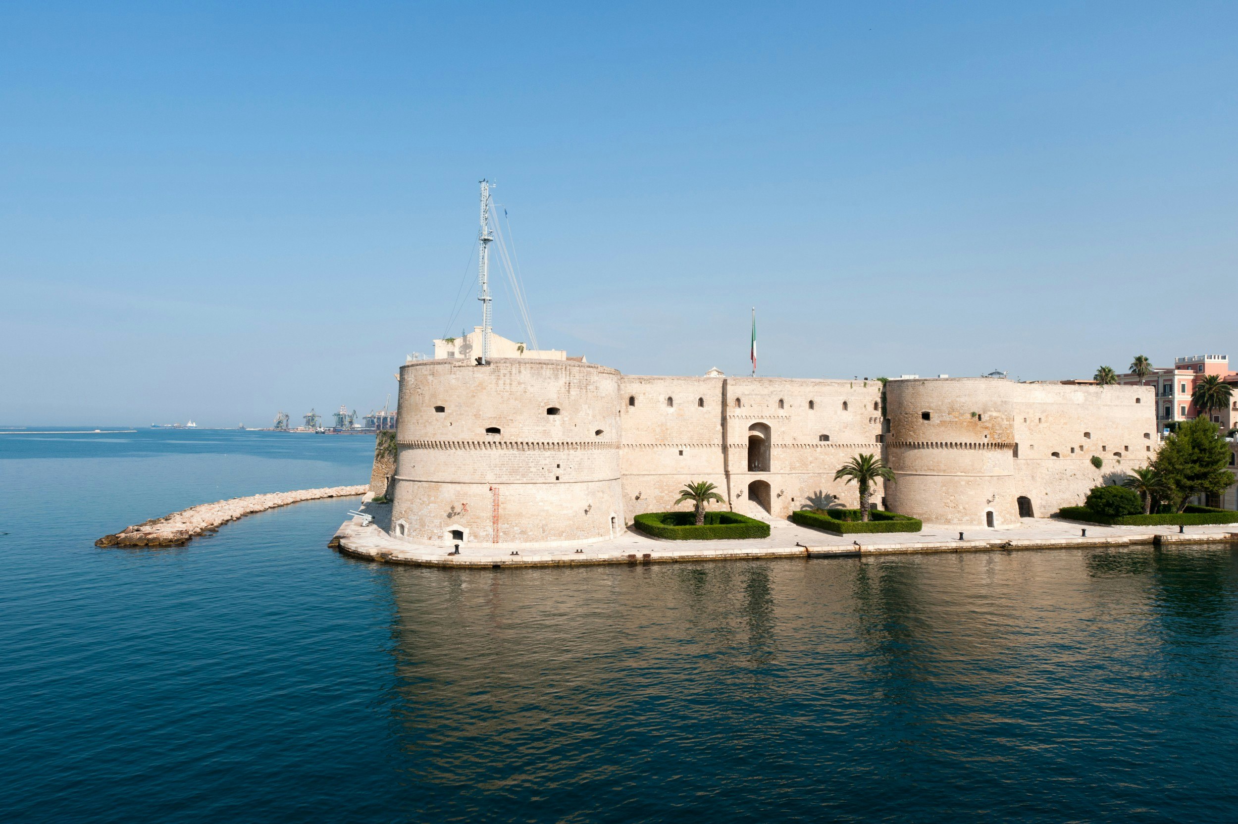Old castle on the sea in Taranto, Italy