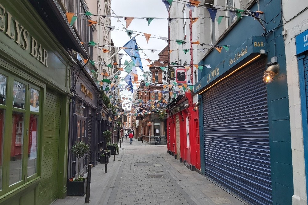 A deserted street in Dublin
