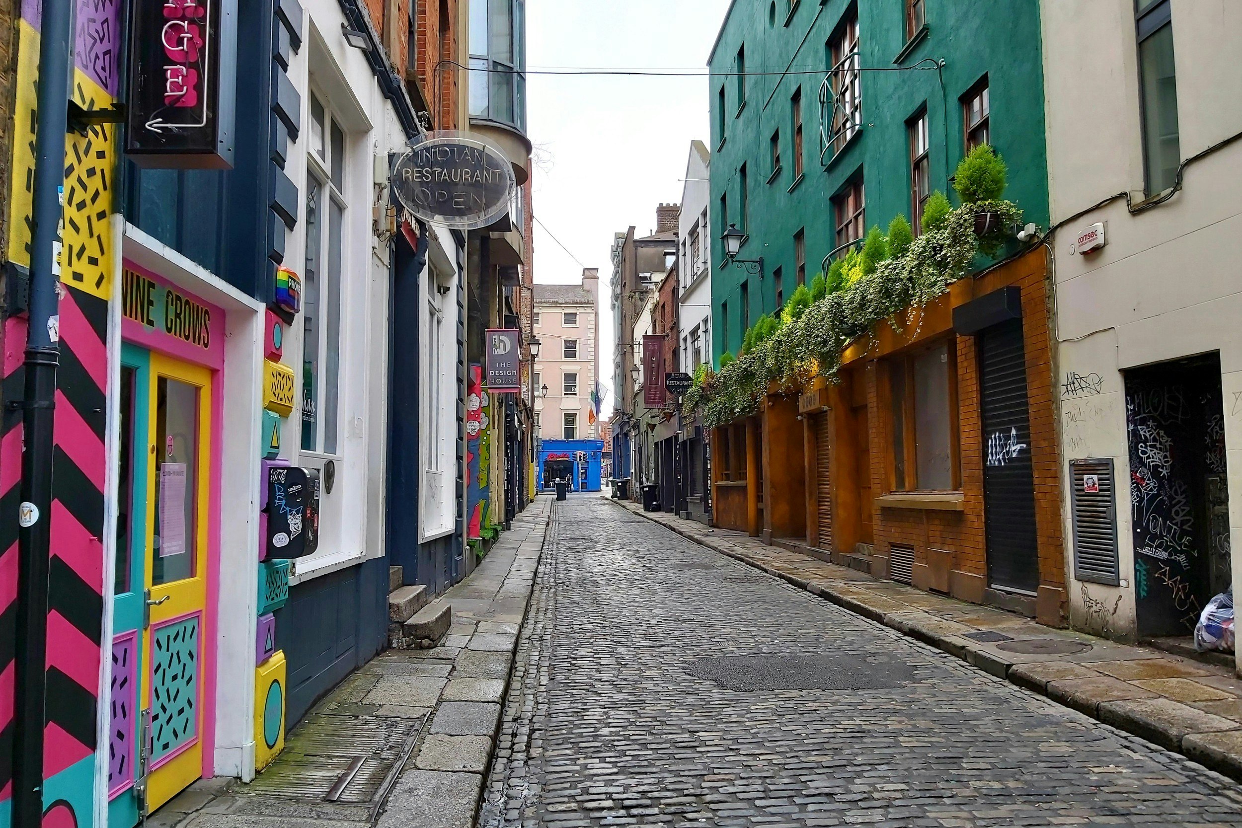 A deserted street in Temple Ba