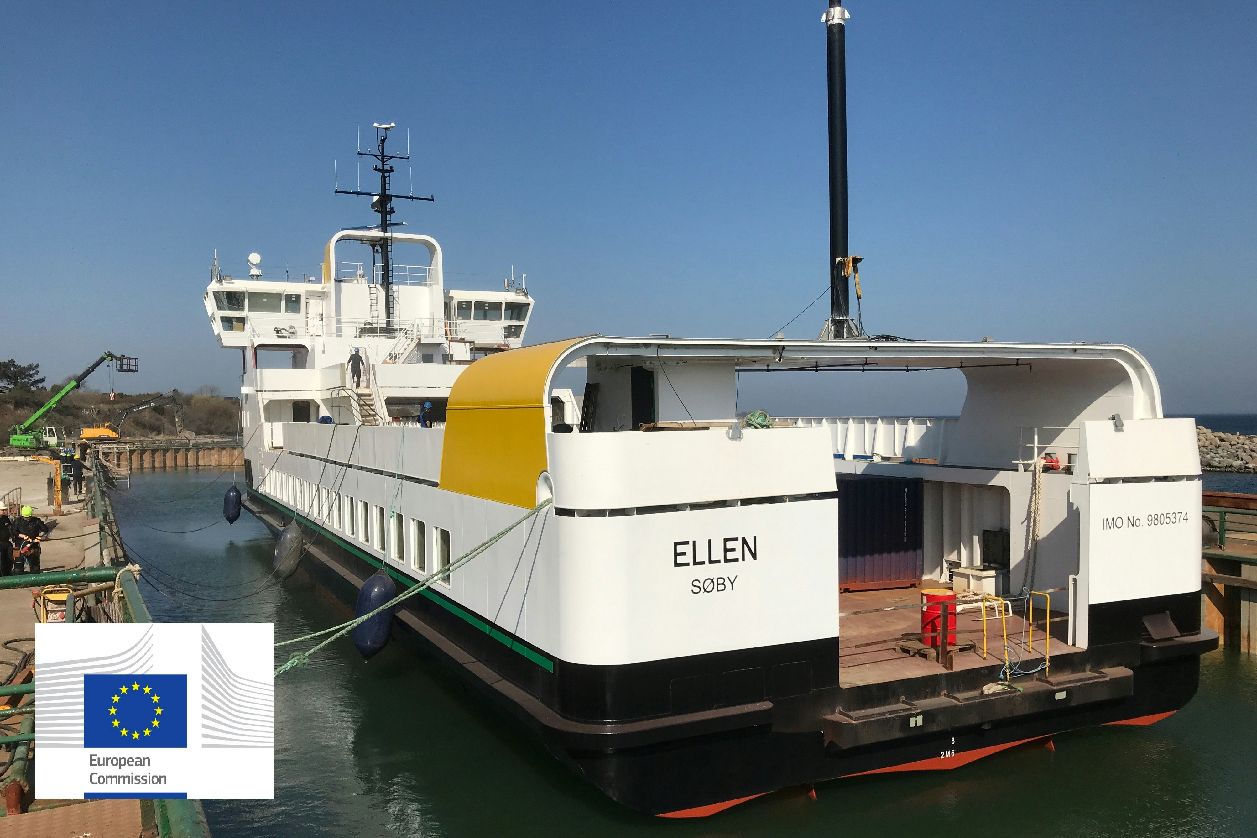 A view of e-ferry, The Ellen, in Denmark