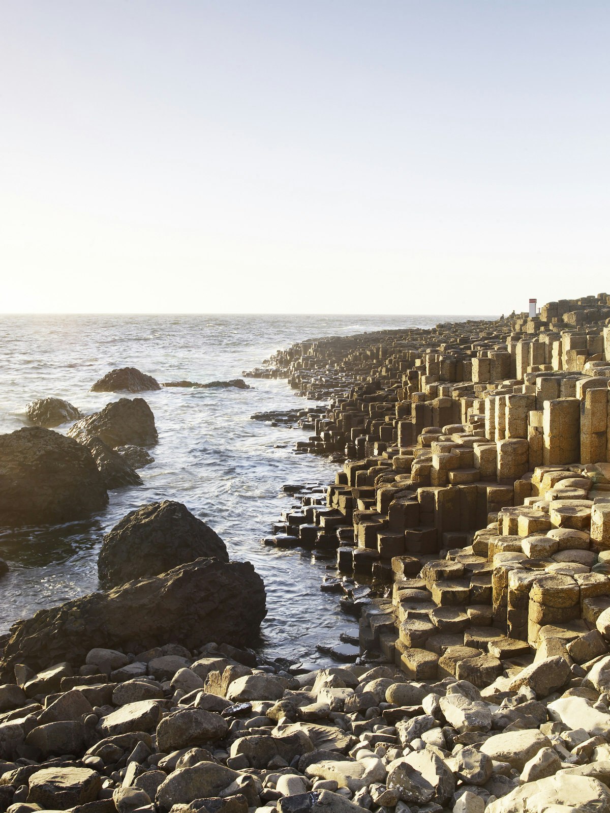 The Giant's Causeway natural rock formation in Antrim on a sunny day