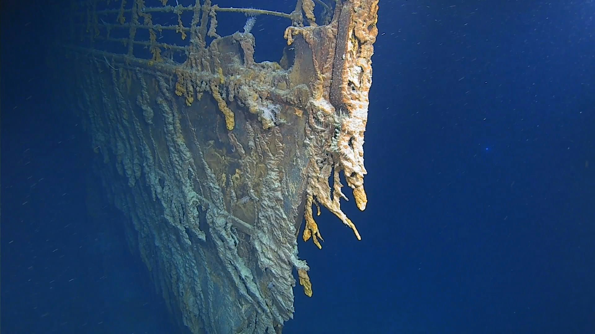 The wreck of the Titanic underwater