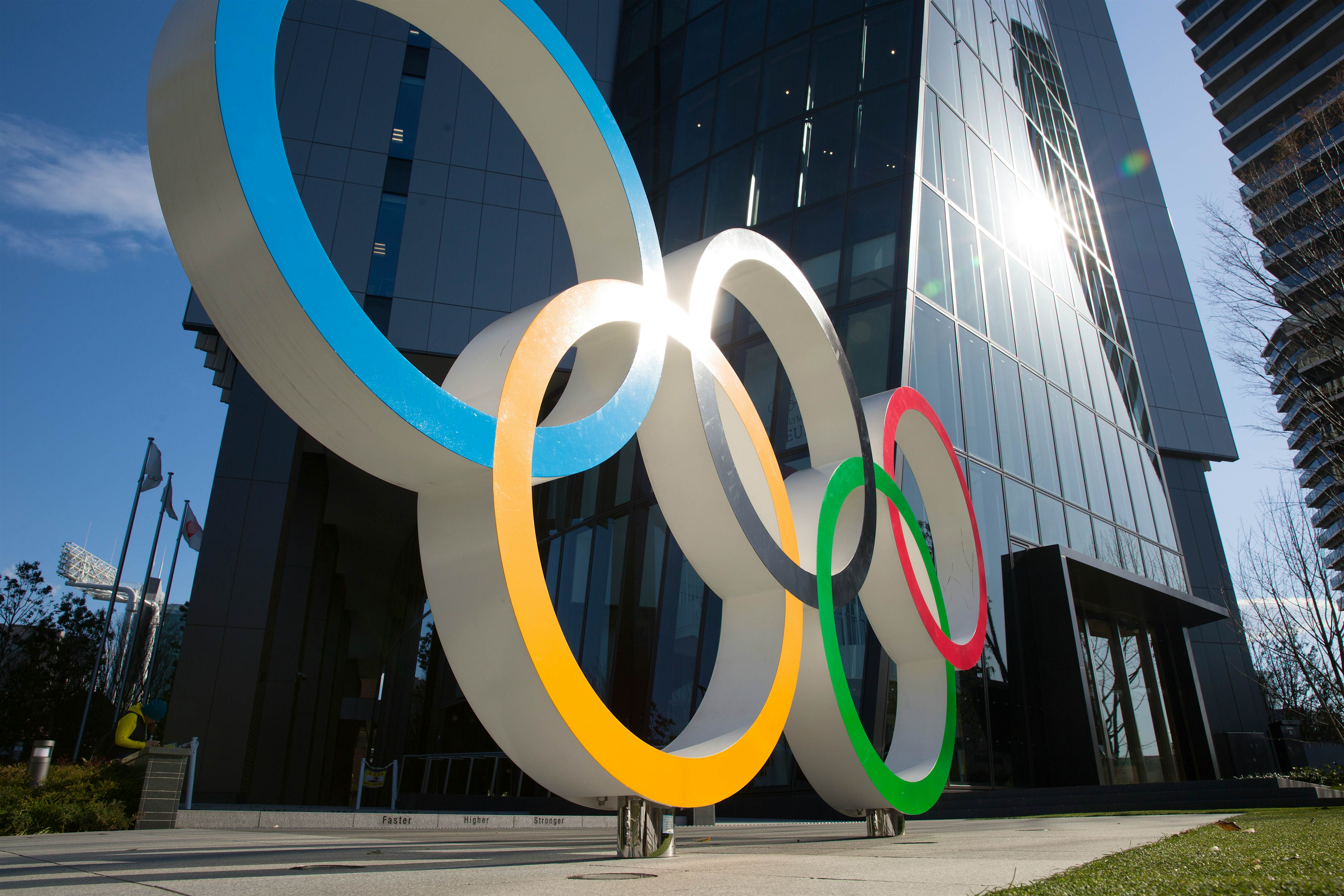 Tokyo Olympic rings RM.jpg Olympic Rings in front of the Japan Olympic Museum in Shinjuku