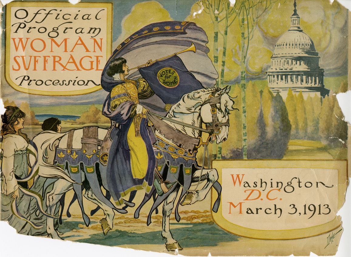 Official program - Woman suffrage procession, Washington, D.C. March 3, 1913. Artist: Benjamin M. Dale; photomechanical reproduction, 1913. Collection of Ann Lewis & Mike Sponder