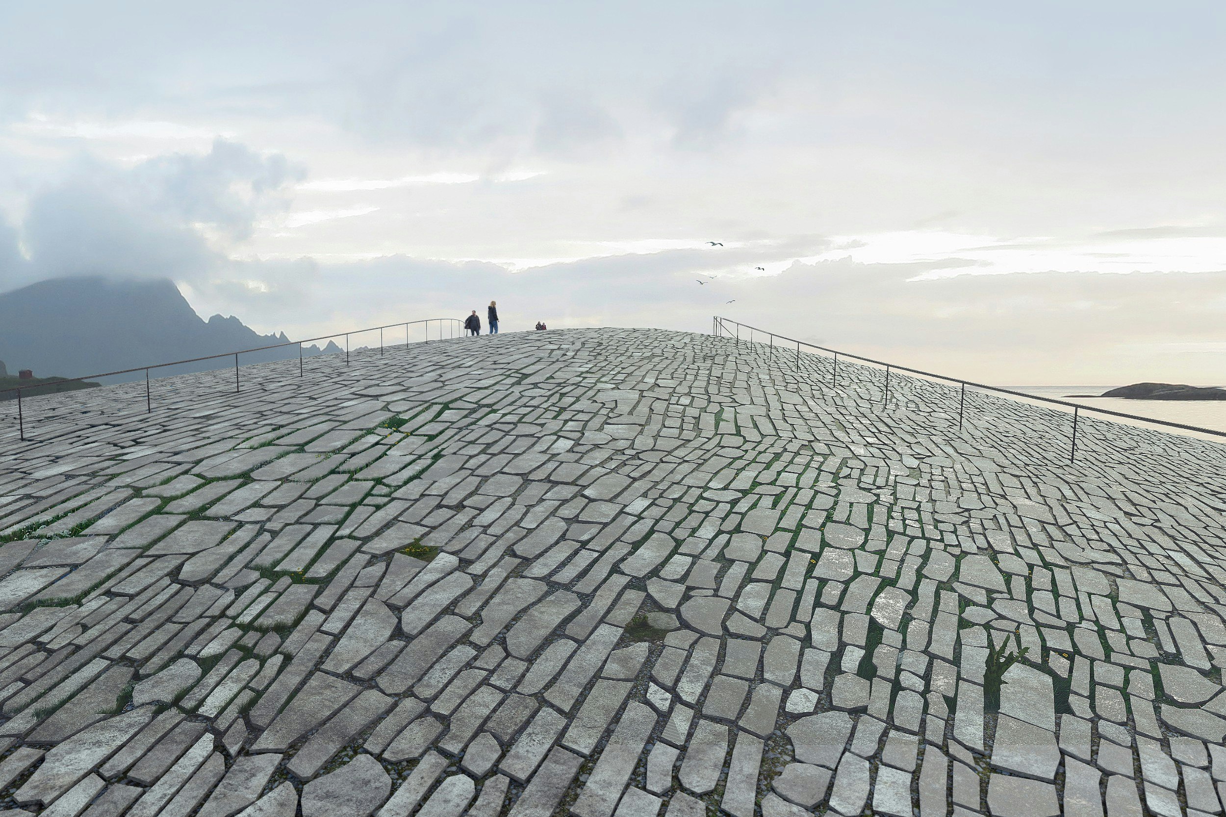 A rendering of the roof of The Whale in Norway