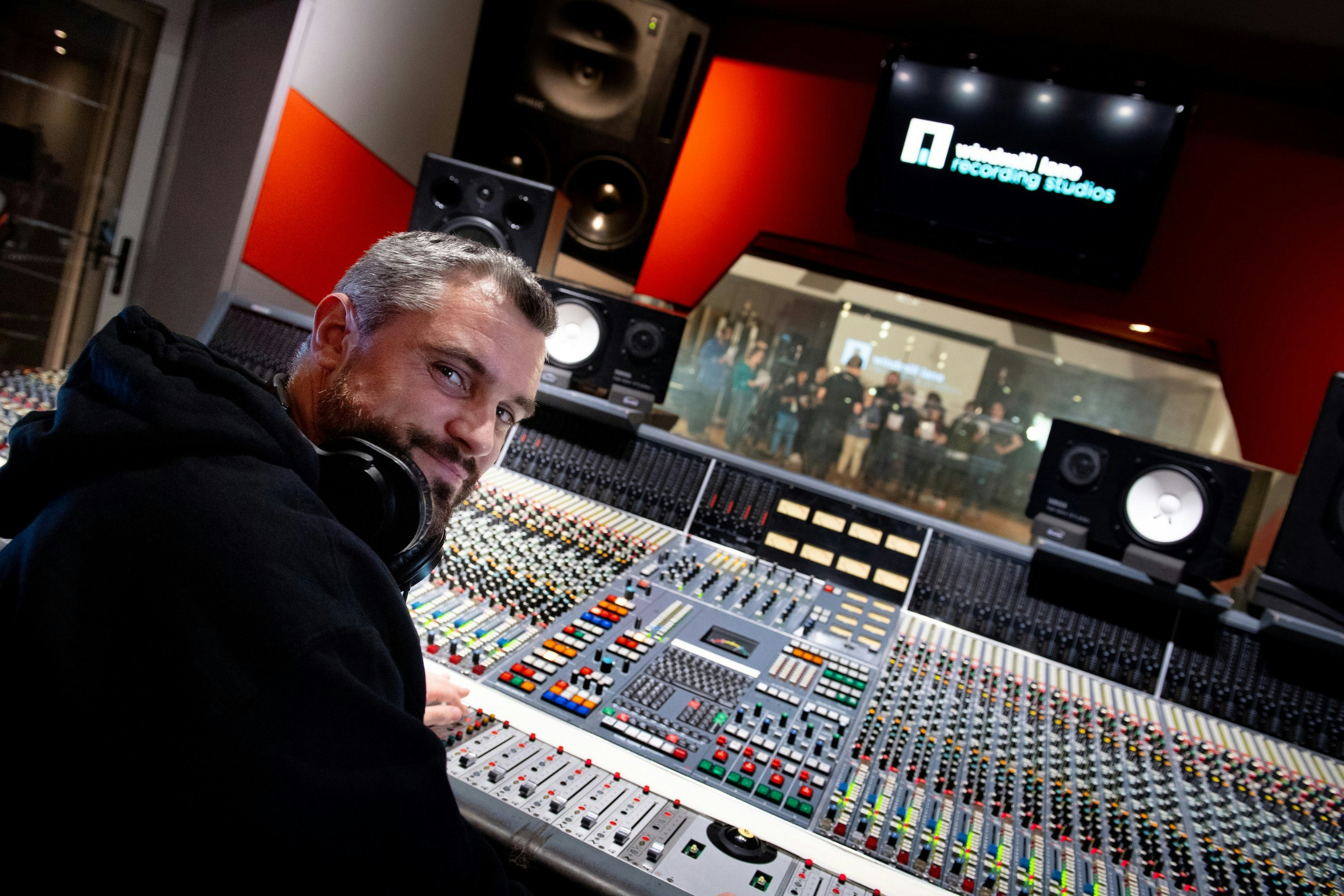A sound engineer at Windmill Lane Recording Studios