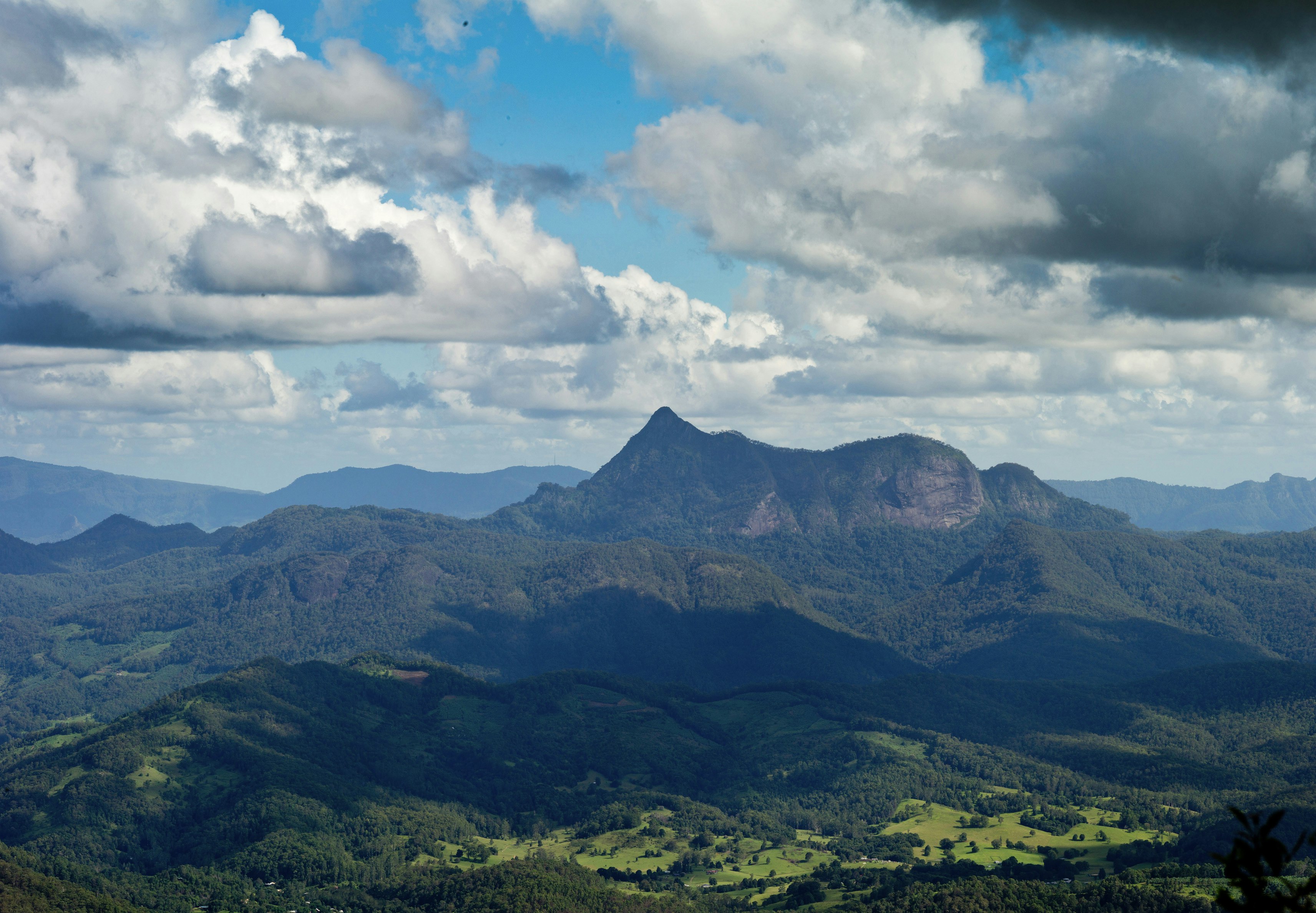 Mount Warning in Wollumbin National Park, from the Best of All Lookout in Springbrook National Park, Queensland, Australia