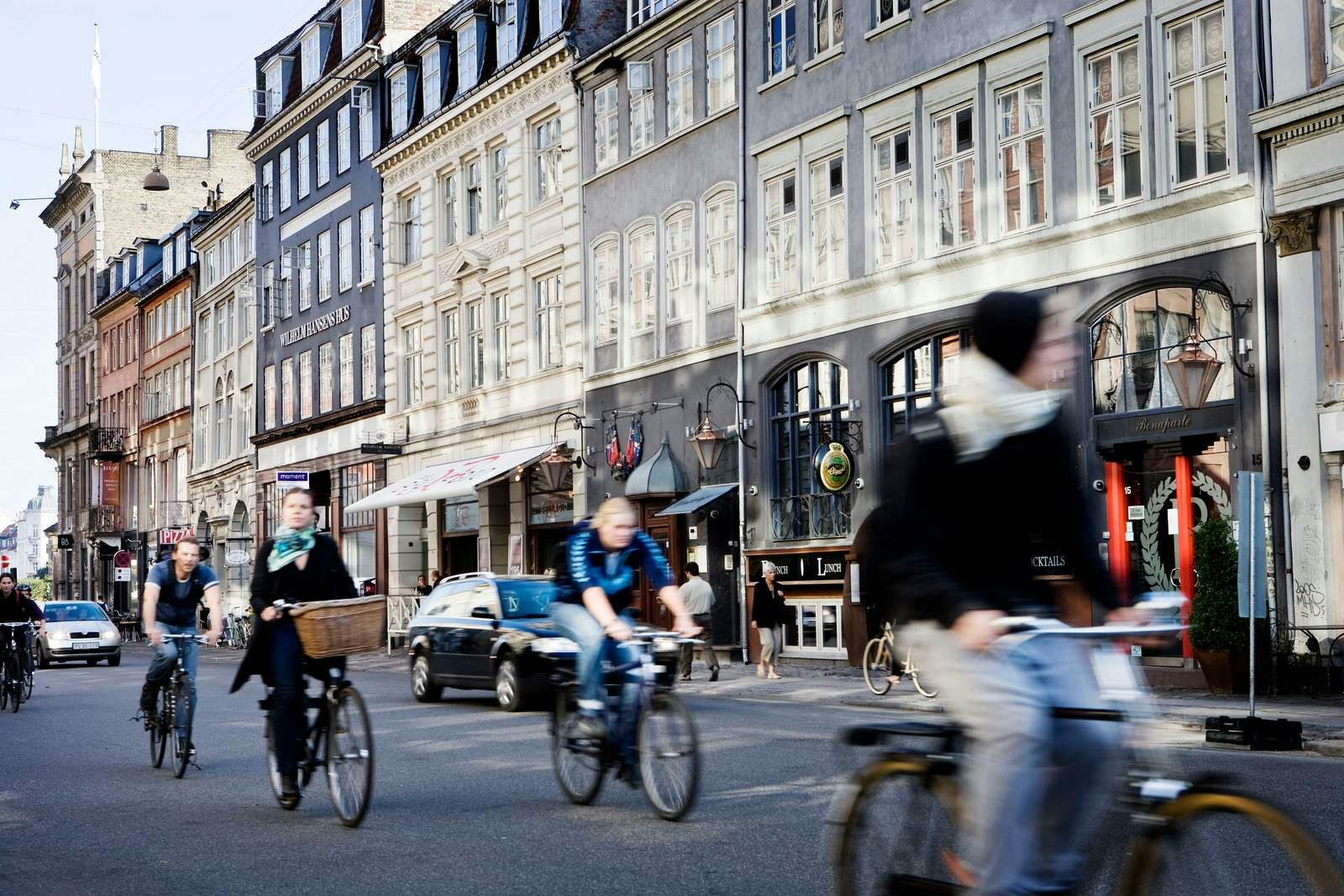 Cyclists on a street in Copenhagen