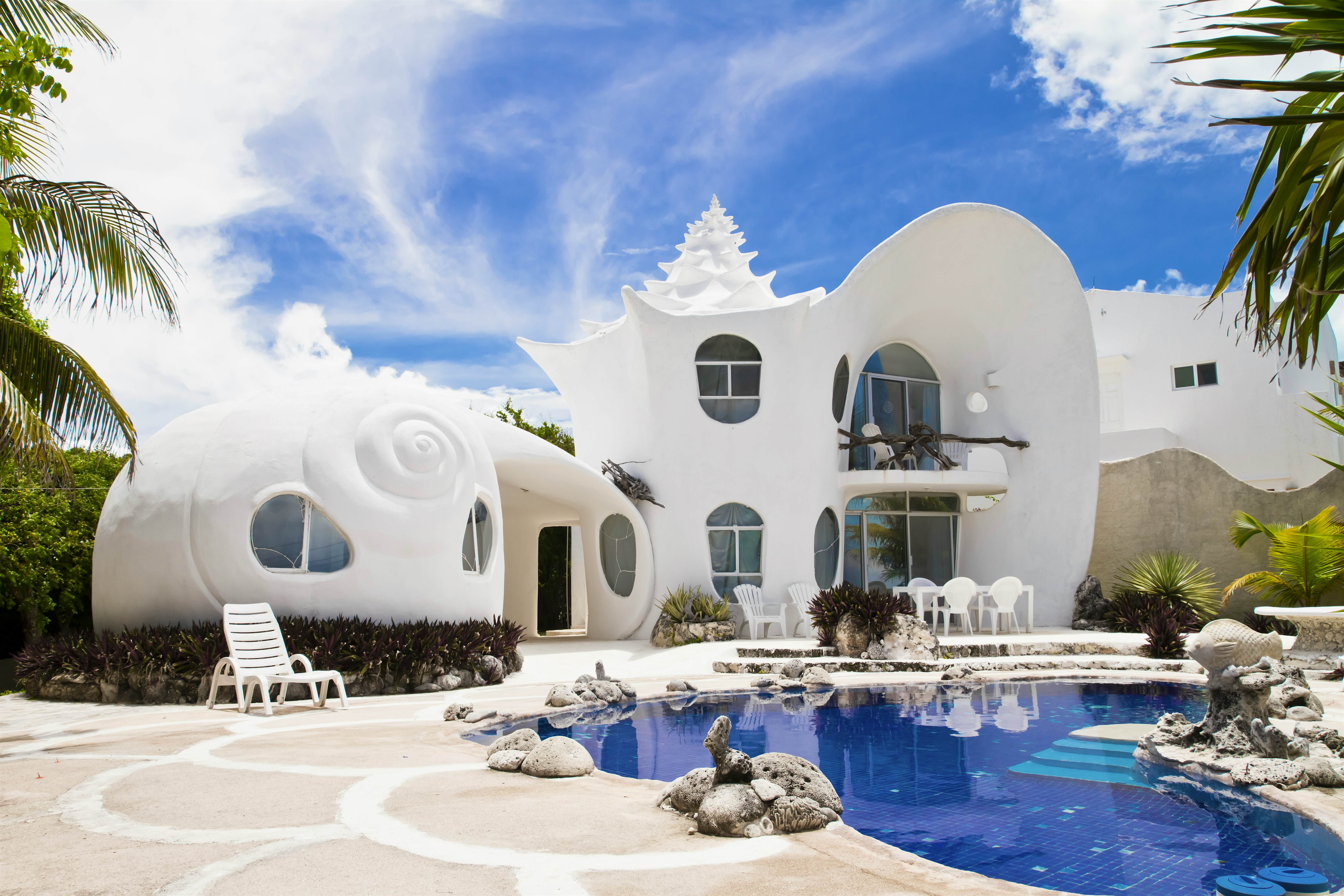 Uma foto da Seashell House no México