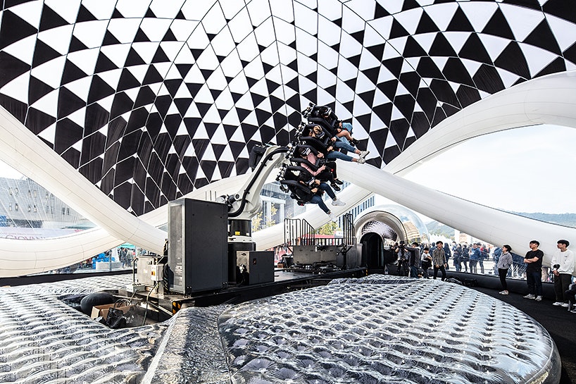 A shot of the inside of AIR Cinema with the robotic arm