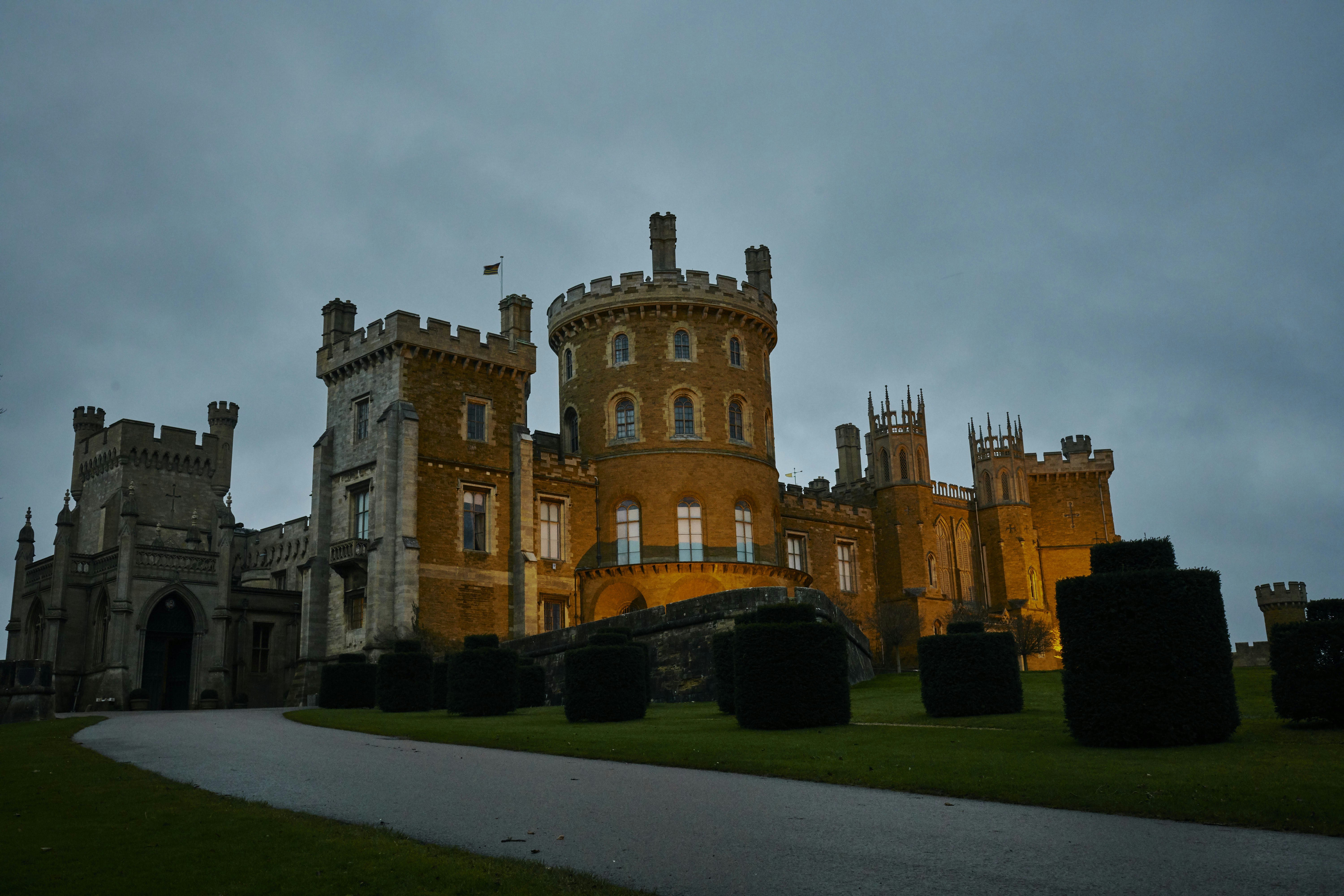 A view of Belvoir Castle at night