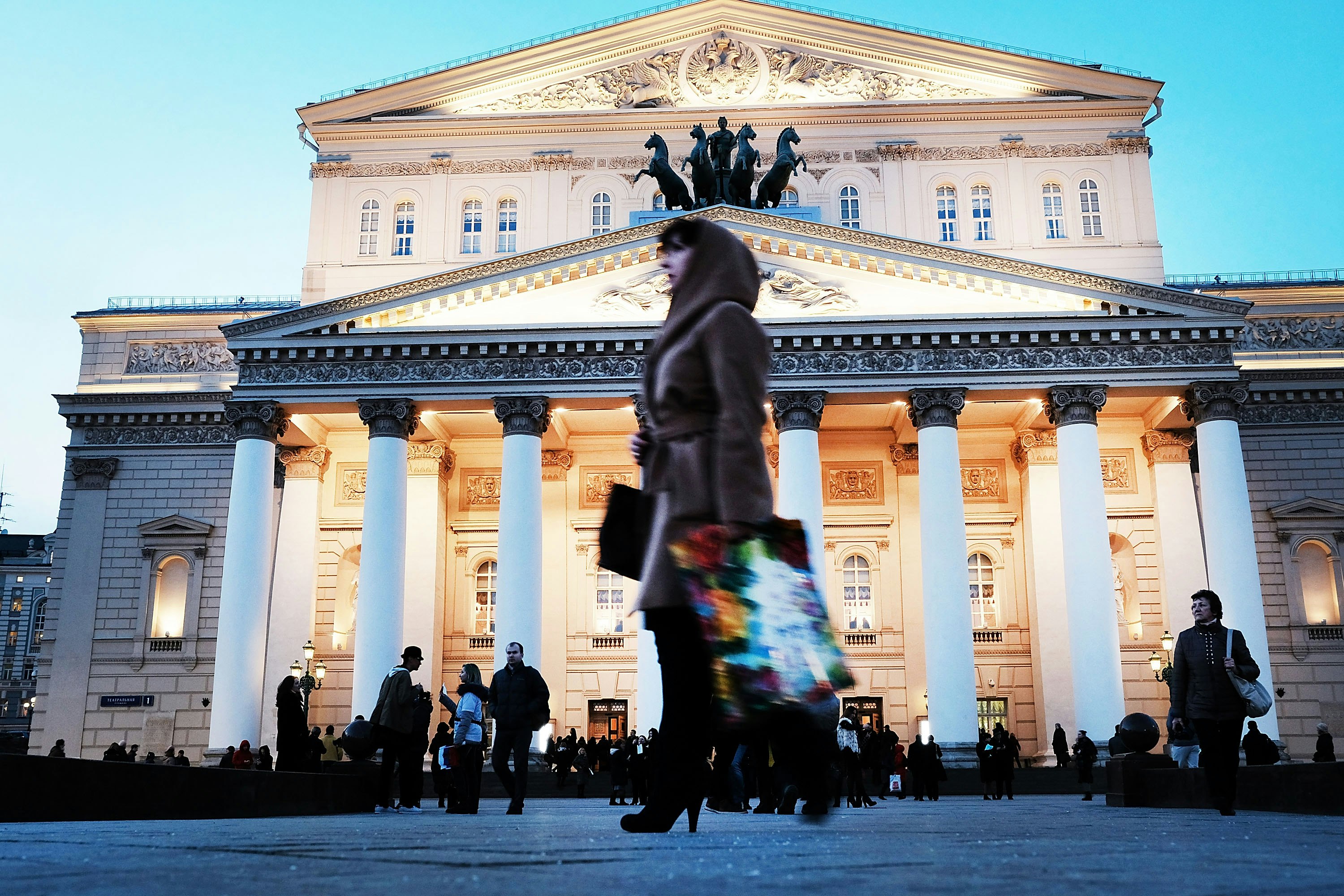 A picture of the Bolshoi Theatre in Moscow