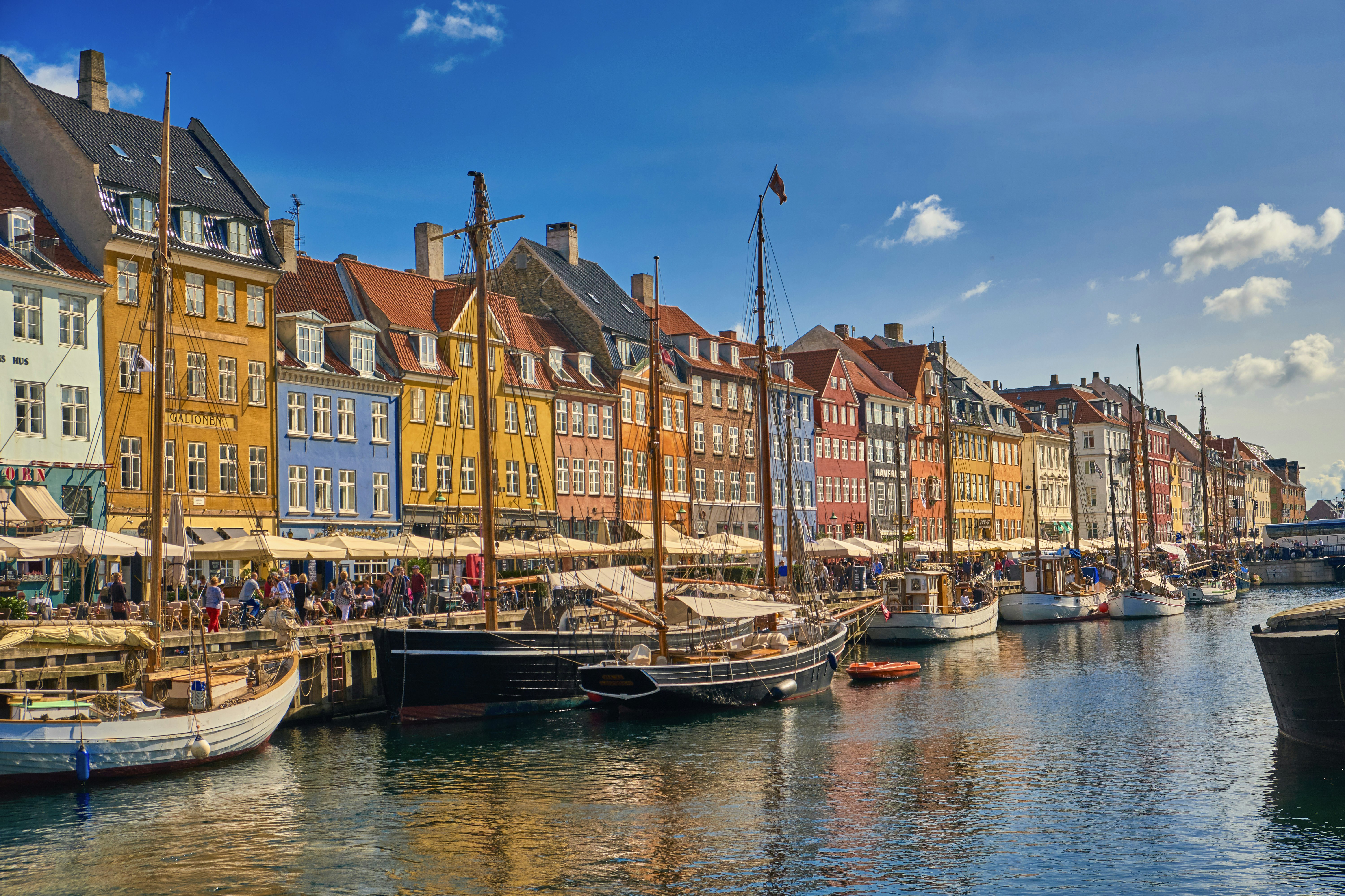 A view of Copenhagen's historic city centre harbour