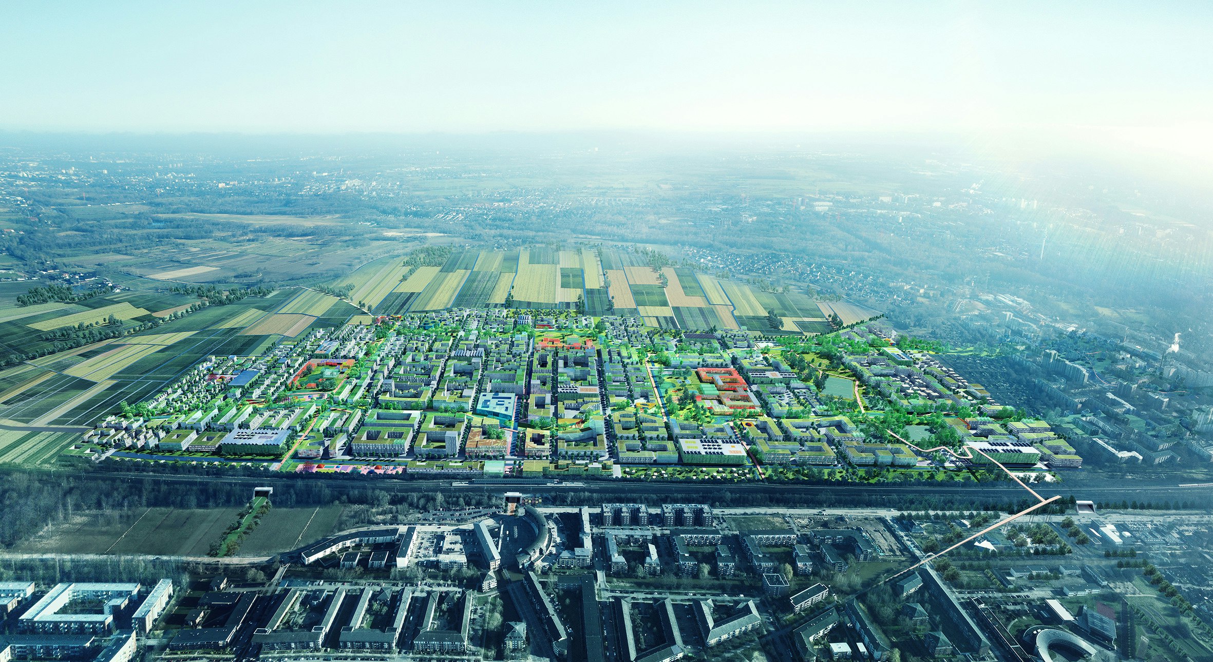 A rendering of how the Connected City outside of Hamburg will look like once completed