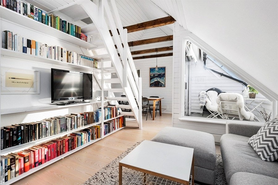 The interior of penthouse apartment in Bergen, Norway