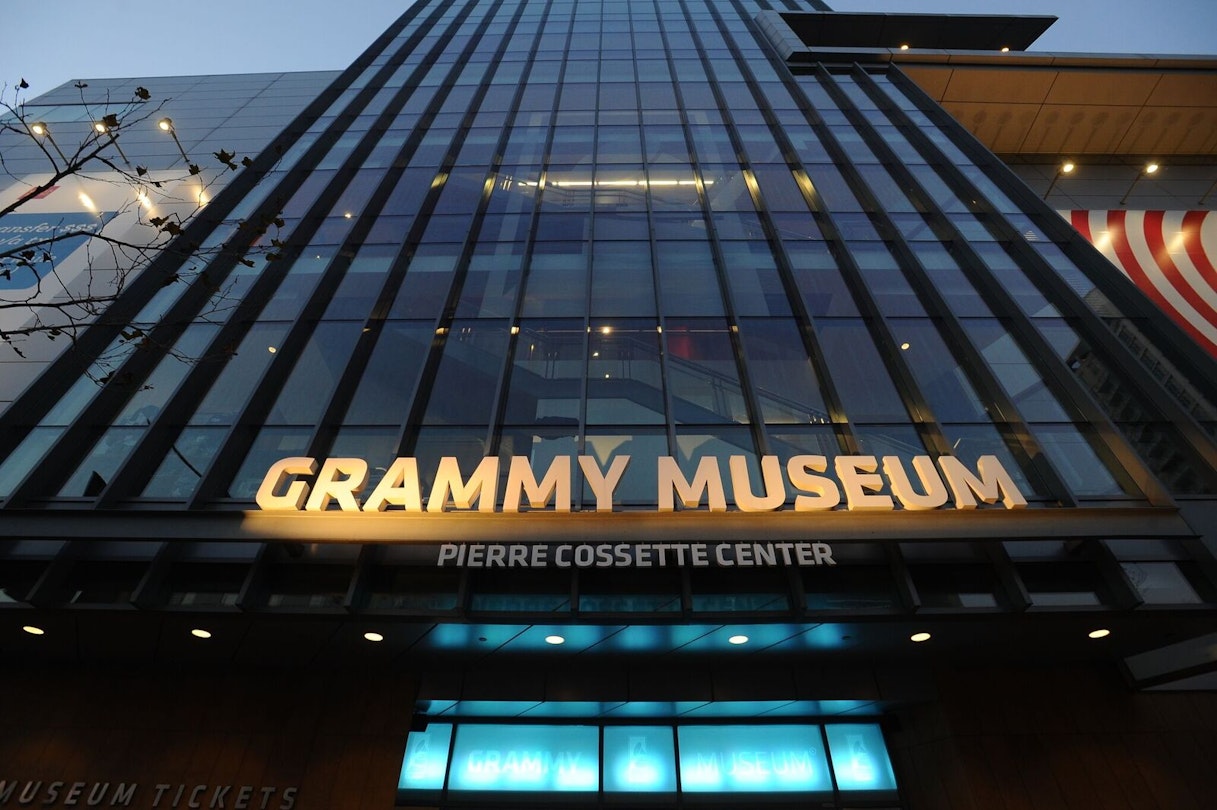 Grammy Museum building exterior with sign