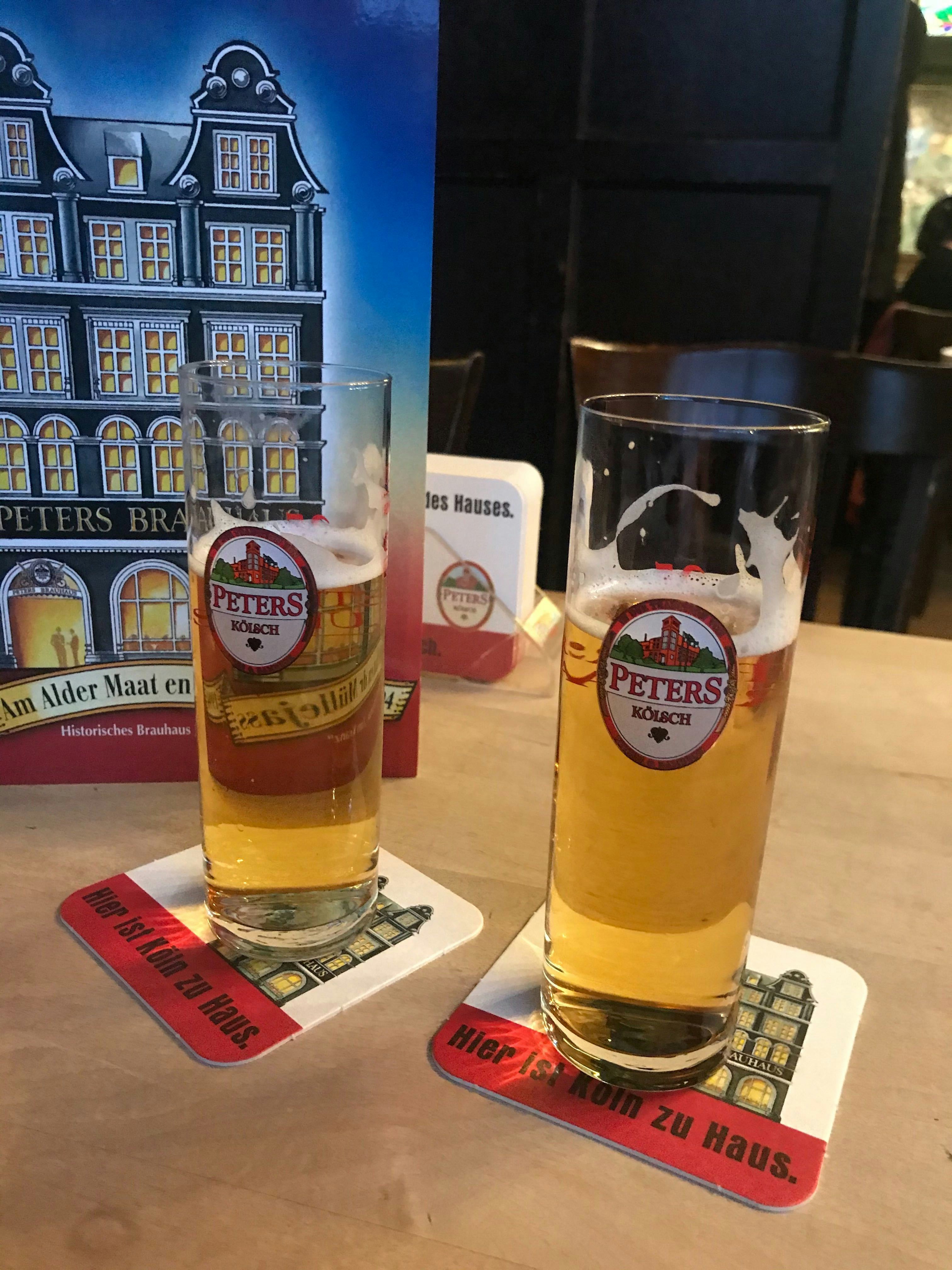 Two small glasses of beer
