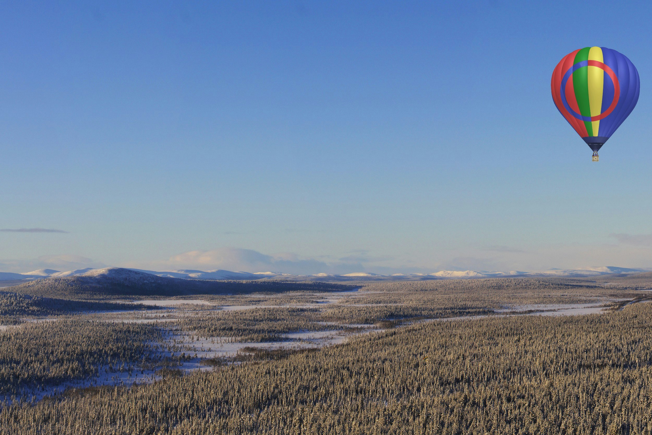 Hot air ballooning in Lapland