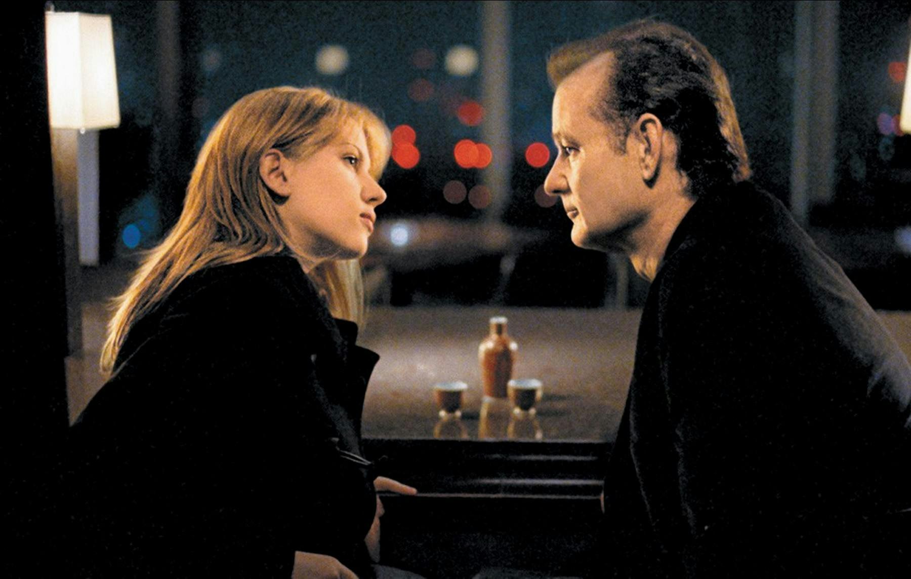 A still from the movie 'Lost in Translation'; actors Scarlett Johansson and Bill Murray are in the New York Bar at the Park Hyatt Hotel in Tokyo.