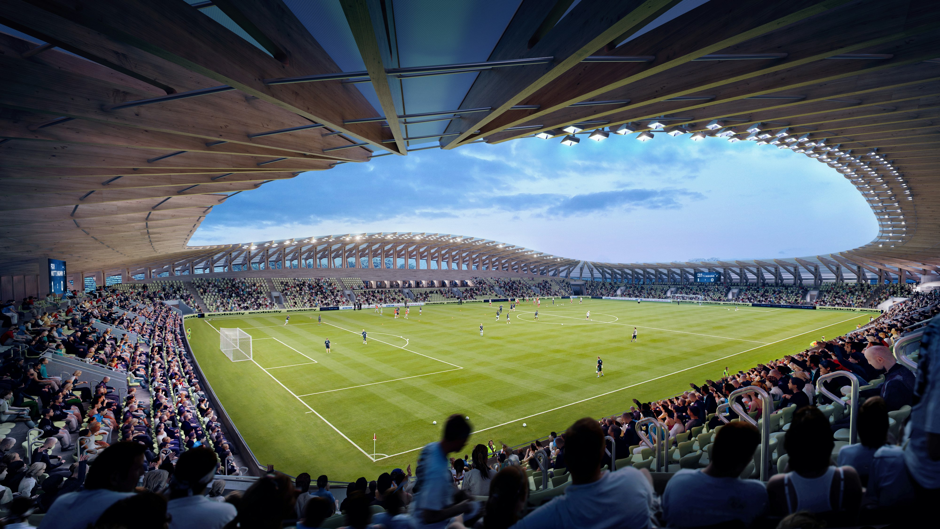 A rendering of the pitch of the stadium