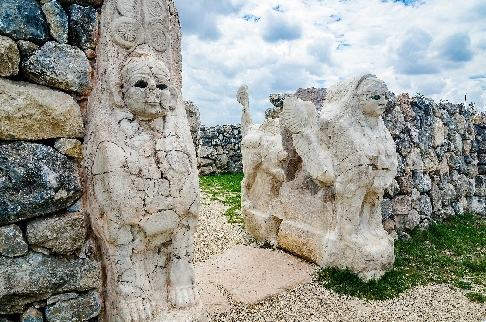 A preserved stone gateway at Hattuşa, Turkey