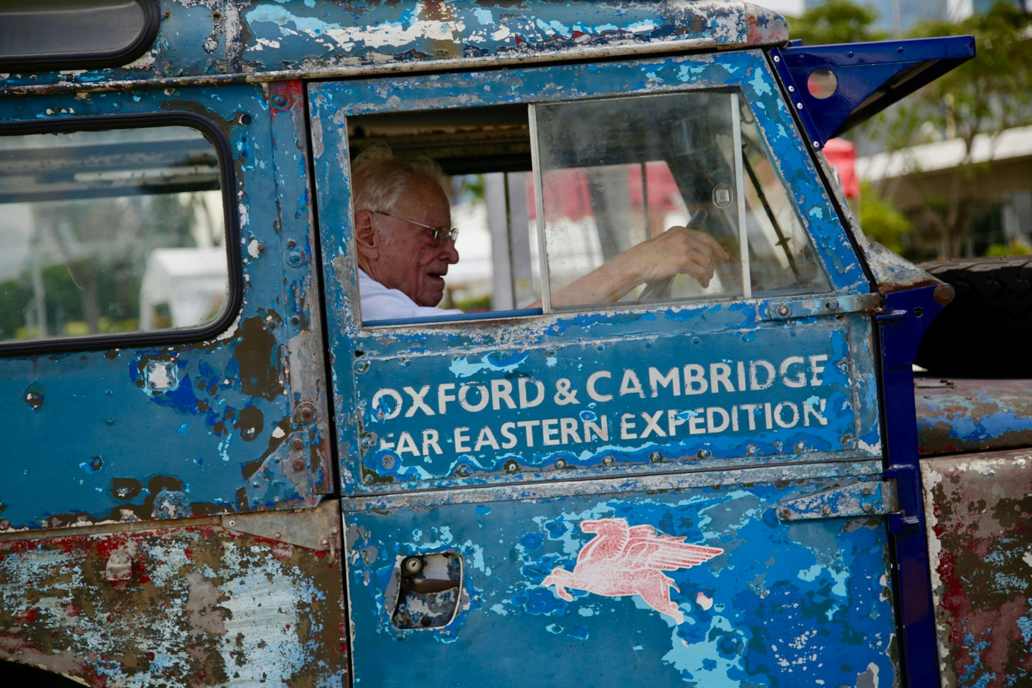 Tim Slessor (87) at the door of his restored Land Rover