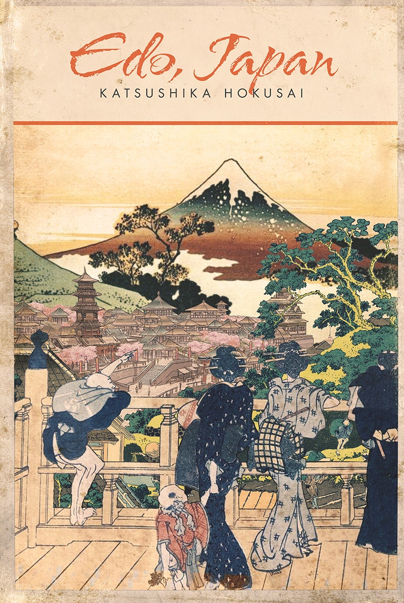 A Katsushika Hokusai-style poster of Edo in Japan