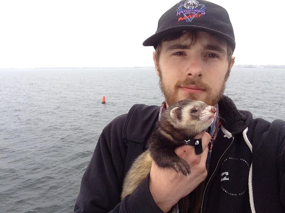 Charles and Bandit the travel ferret 