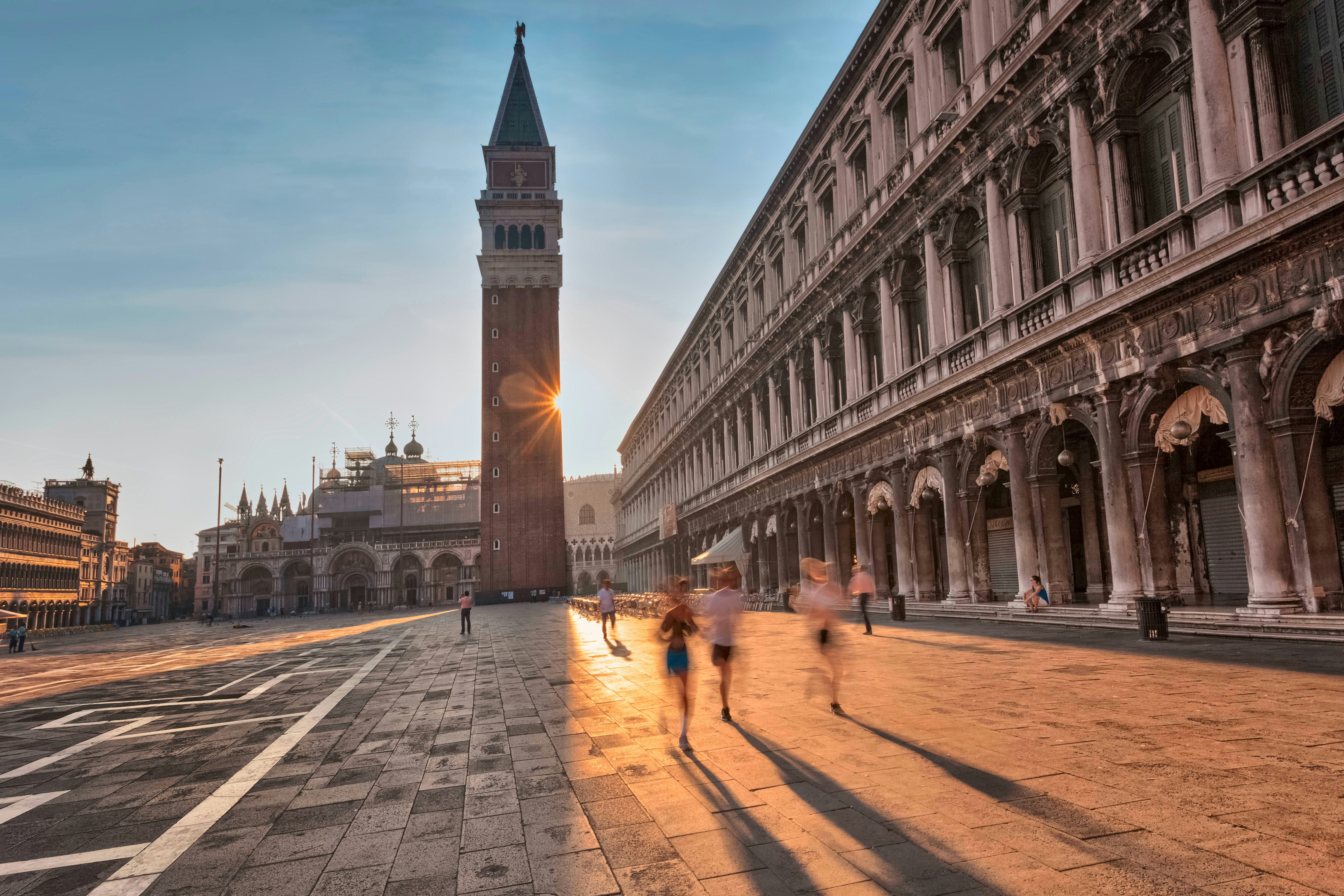 A pictures of Venice's St Mark Square at sunset