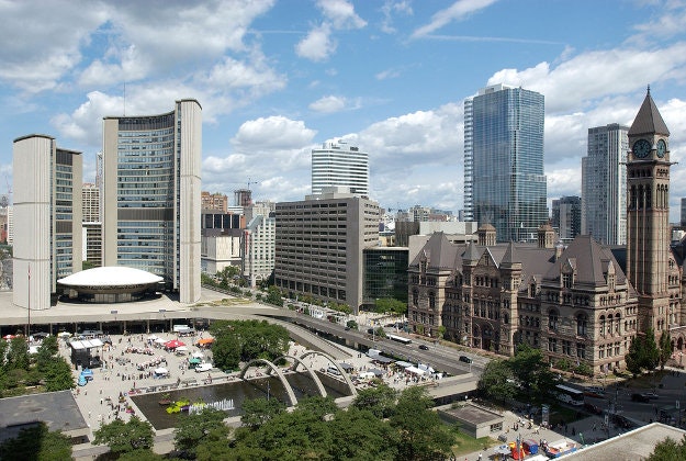 Toronto's old and new city halls. Image by The City of Toronto / CC BY 2.0
