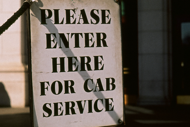 Cab stand in Washington DC.