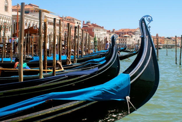 Gondolas in Venice.