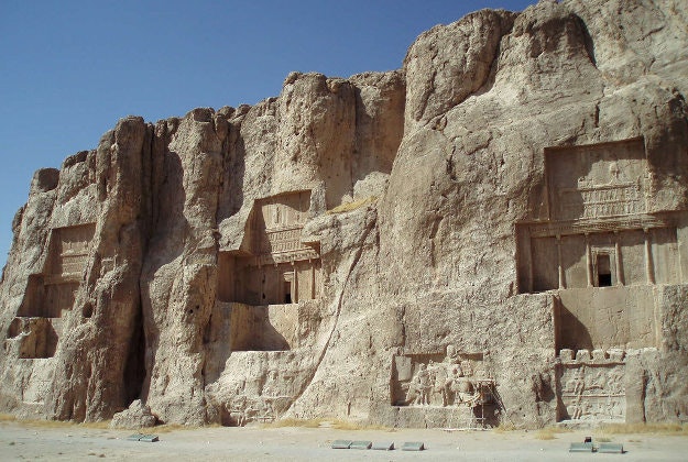 Iran is teaming with historical treasures such as these carved tombs.