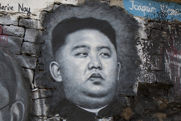 A graffiti rendering of Kim Jong-un.