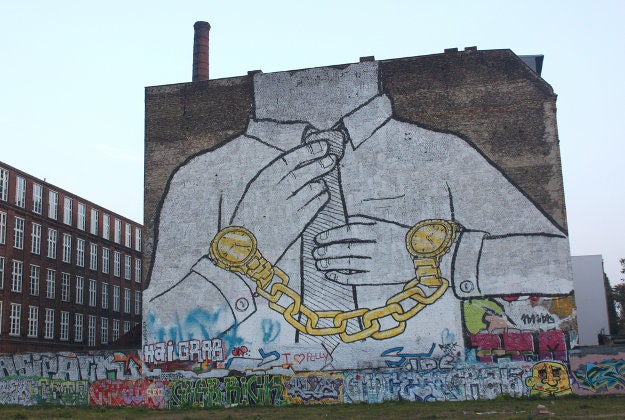 One of Blu's famous murals in the Kreuzberg district of Berlin.