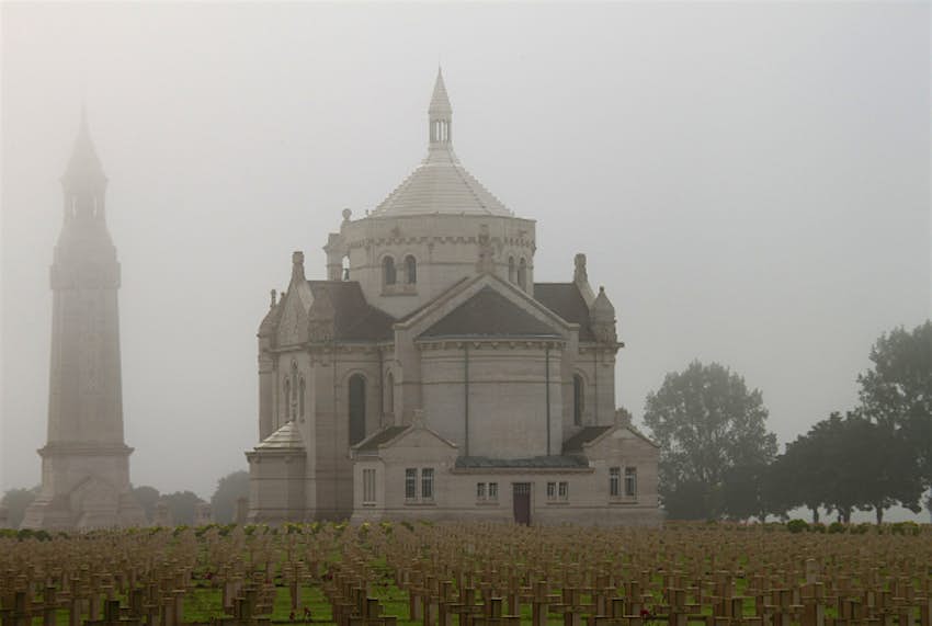 Travel News - Ablain-Saint-Nazaire Notre Dame de Lorette church and military cemetary in Ablain-Saint-Nazaire, France.
